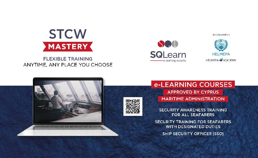 New STCW Online Computer Based Training by HELMEPA and SQLearn approved by Cyprus Maritime Administration